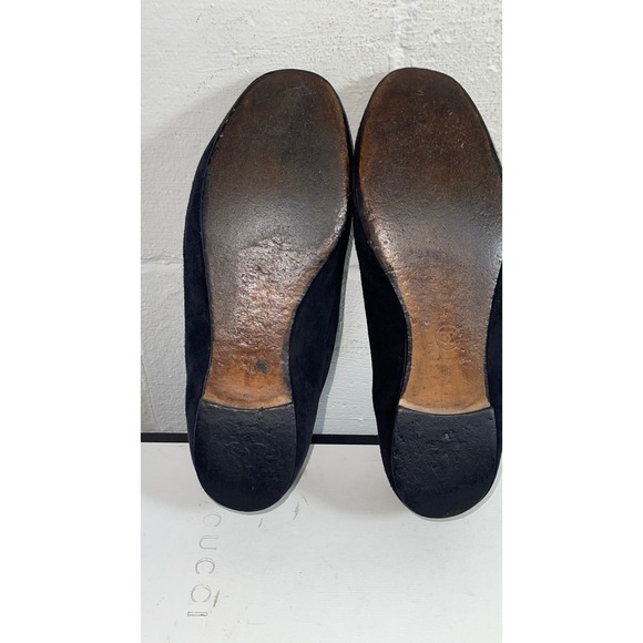 Chanel CC Metal Chain Logo Black Suede Ballet Flats Slip On Women's 40 EU/10 US - Picture 8 of 11
